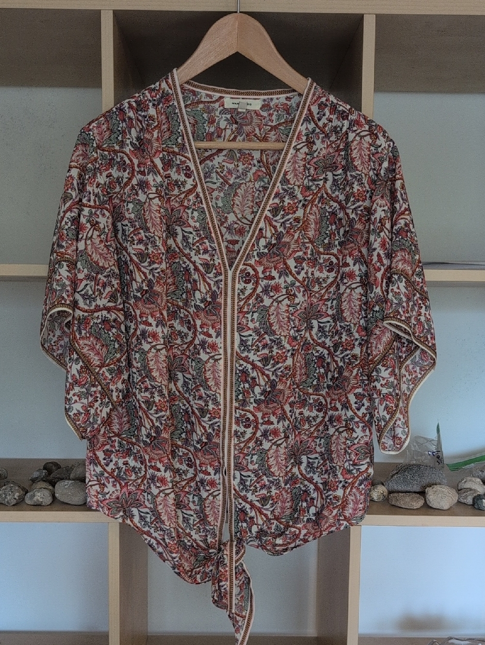 Max Studio Red Multi Floral Kimono Top Max Studio Blouse